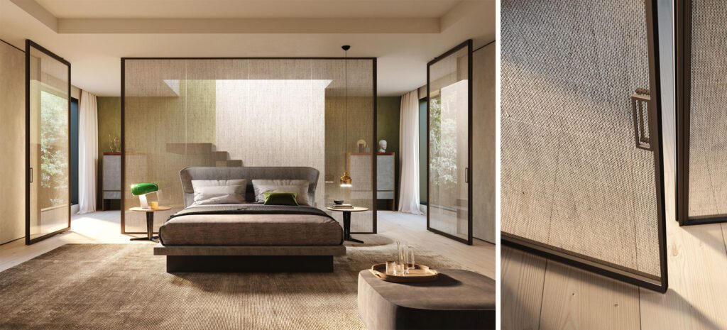 Framed glass pivot doors and wall introduced at Milan Furniture Fair 2022