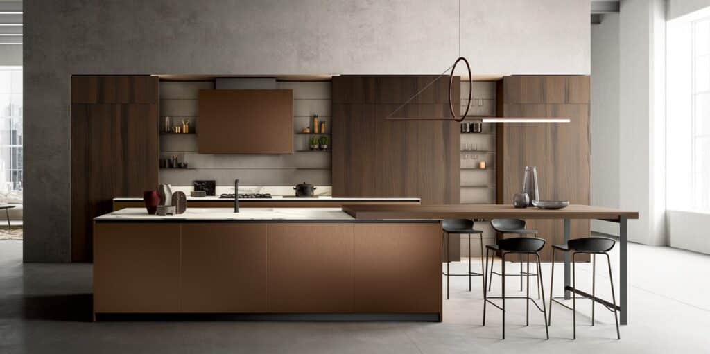 Color therapy: Luxury kitchen in 3-tone brown palette