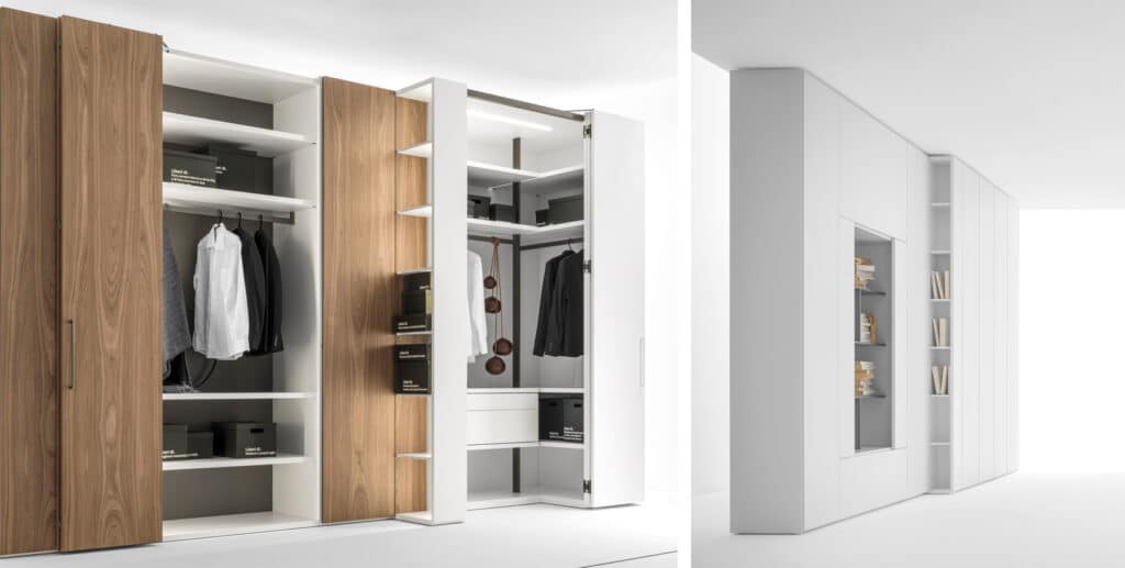 Large luxury closets customized with depth variations