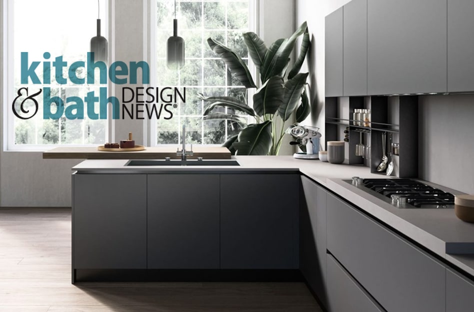 Kitchen & Bath Design News magazine cover featuring a modern kitchen design.
