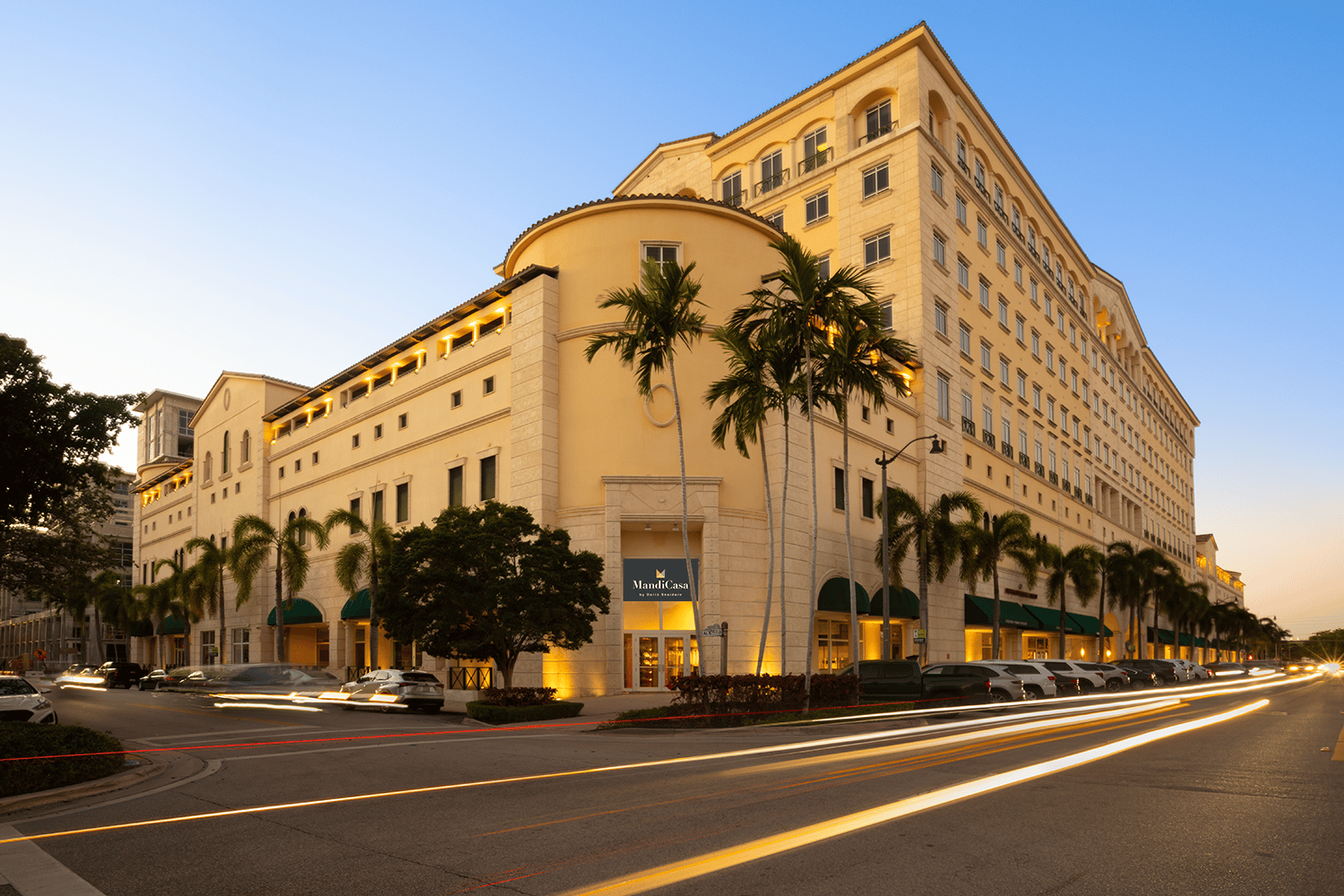 The MandiCasa Miami flagship showroom is in a premier corner location at 4110 Ponce de Leon Blvd, Coral Gables