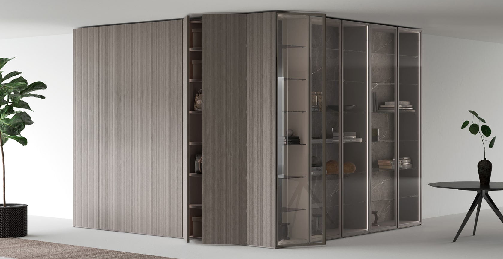 Luxury outer corner closet