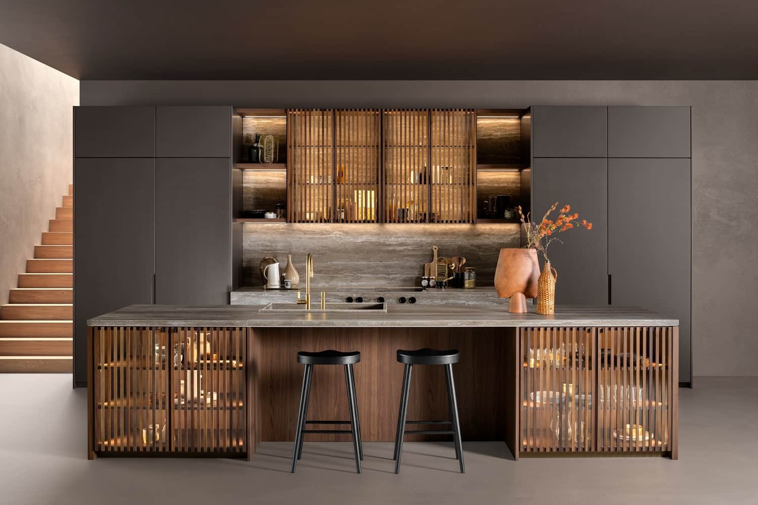 Luxury bespoke kitchen, made-in-Italy with Japanese influences.